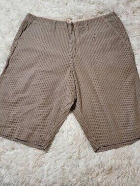 Weekendz off men tan stripe texture short 36x13
